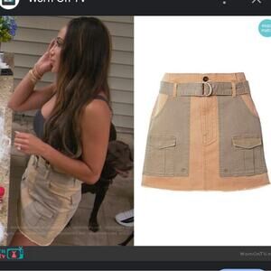 Frame Denim Tan and Olive Skirt